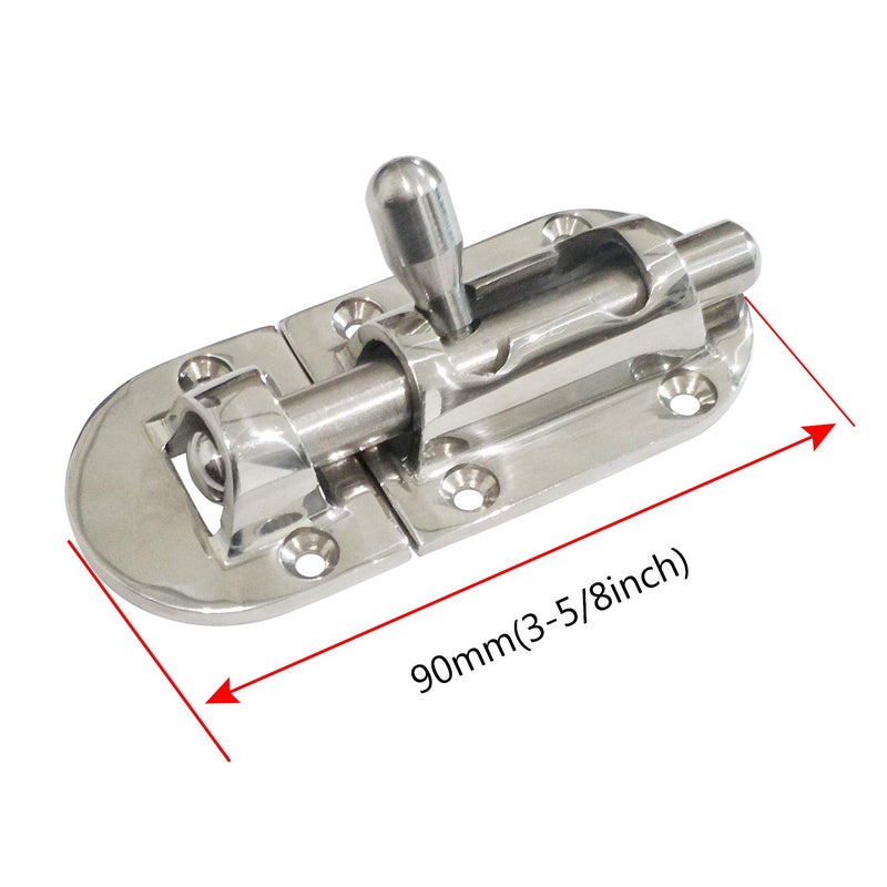 NRC&XRC 316 SS Heavy Duty 3-5/8" (90MM) Locker Latch Slide Barrel Bolt for Boat Window/Door/Hatch - Image 2
